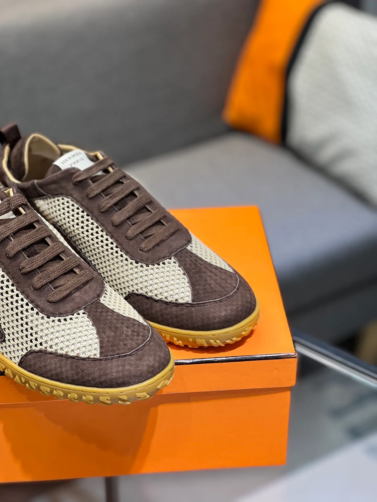 Men's shoes 💰700 [HERMES] Hermès - High-end quality original order 🔍🔍 - Upper: 🔝 cowhide suede splicing design - Inner lining: imported mixed sheepskin - Outsole: TPR foam · Rubber: two-color combined molding outsole - Super high quality control · Fine workmanship: highlighted (high-end, luxury, grade) -Size: 38-44 (45, 46, can be customized)